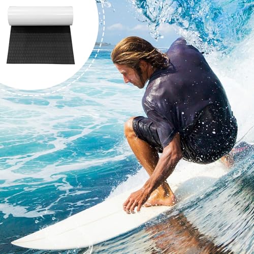 Tampon de traction de planche surf EVA noir mat résistant 47x12 pouces - 4