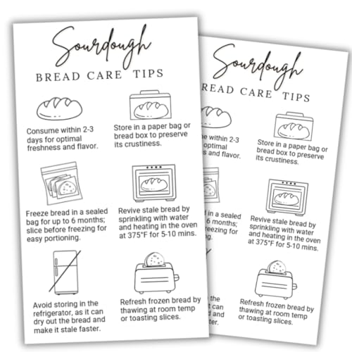 50 Cartes d'entretien pain au levain noir et blanc pour emballage boulangerie