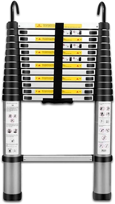 DGHJK Step Ladder Portable Extension Tall Ladder with fixd Hook Multi Purpose Aluminum Telescoping Ladder Construction Ladder for Home Loft Office EN131 (Size : 2m/6.5ft)