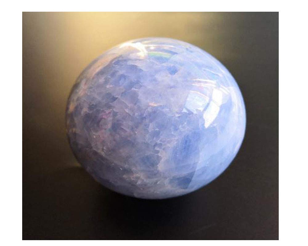 StoneStory Natural Celestite Healing Quartz Crystal Sphere Ball Gemstone for Reiki Balancing Meditation Energy Home and Office Decoration Large 500-800grams (6-8cm, Blue Celestite)