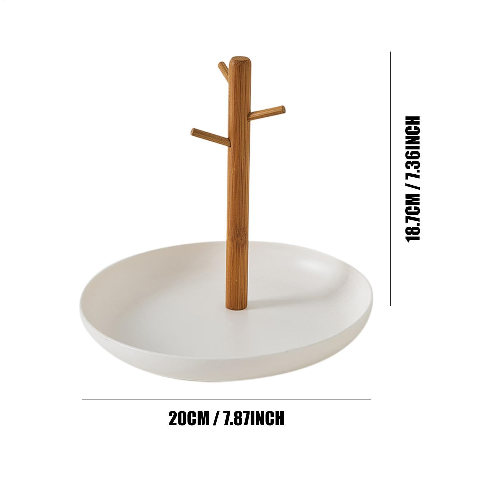 Générique Uchwyt na klucz, miska na klucze, walizka na stół, drewniany 3-poziomowy organizer bambusowy, pojemnik na perfumy, stojak na drewno, biżuteria, portfel, telefon, eleganckie rozwiązanie do