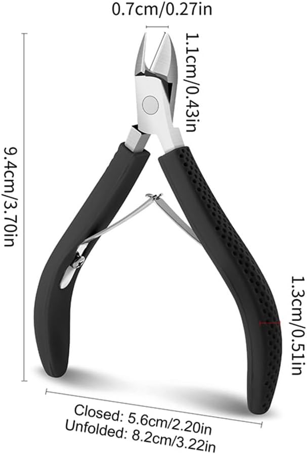 1pc Stainless Steel Cuticle Scissors Remover for Nails Art Clippers Nail Scissors Manicure Curved Tip Scissor,Black