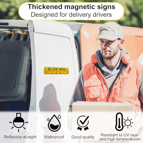 Image of 4pcs Delivery Driver Car Magnet Signs, 25x7.6cm /10x3 Inch