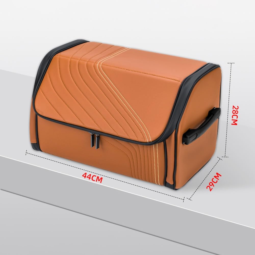 Organizador de maletero plegable for coche - Organizador de maletero plegable con tapa - Organización del maletero ，Caja de almacenamiento para coche(Black)