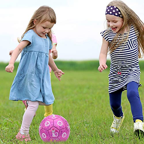 Champhox Size 3 Soccer Ball For Girls Glitter Pink Kid Ages 3 4-6 6-8 Outdoors Indoor Sports Soccer Ball Recreation Soccer Ball For Girls Toddlers Children Christmas Birthday Gifts #TOP2