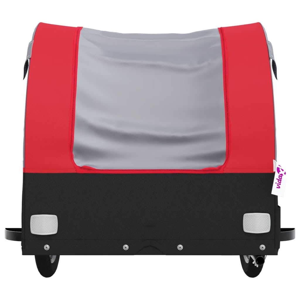 Remolque de bicicleta negro y azul de hierro con tela Oxford, carga de carga, barra de tracción y bandera de seguridad para equipaje, compras, exterior y familia