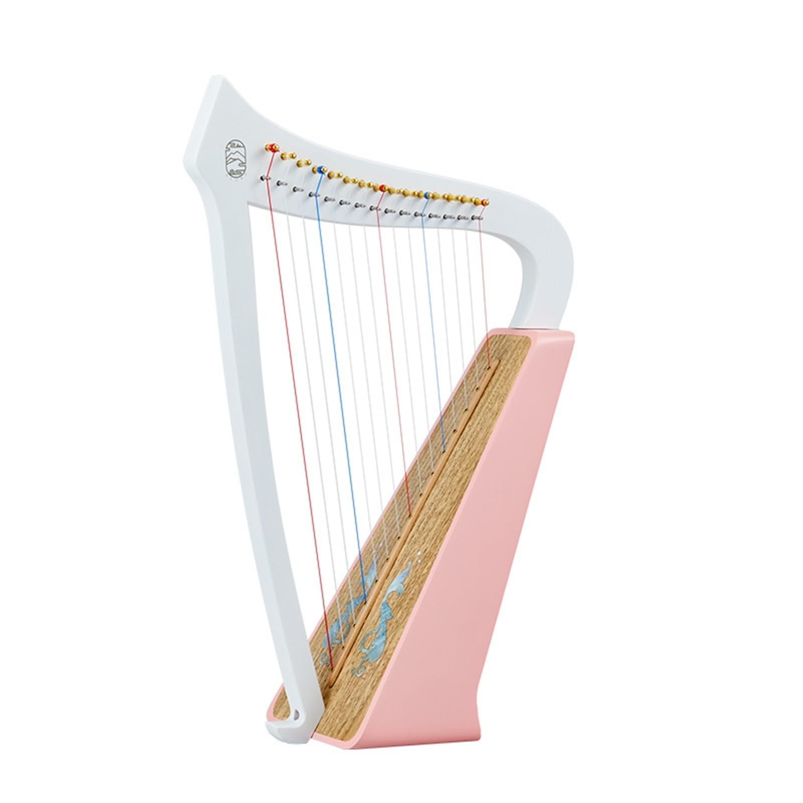Tragbare Harfe aus Paulownia-Holz – Farbblockdesign, 8-saitige/15-saitige/19-saitige Harfe for erwachsene, professionelle Anfänger, mit Tragetasche und Stimmgerät(15 Strings B)