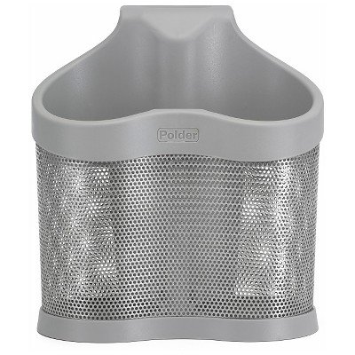 Polder Styling Station - Porta Arricciacapelli E Piastre In Acciaio Inox E Plastica - Organizzatore Da Bagno 24x14x24 Cm