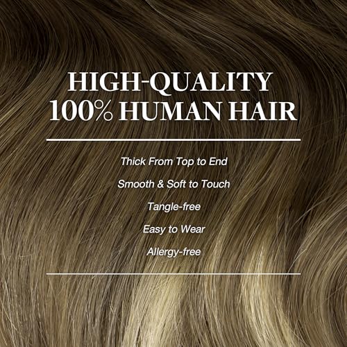 Image of GOO GOO Clip in Hair Extensions Real Human Hair Balayage Remy Extensions
