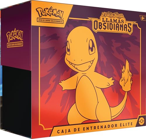 Pokémon JCC: Caja de Entrenador Élite de Escarlata y Púrpura-Llamas Obsidianas de JCC Pokémon (9 Paquetes de Mejora, 1 Carta holográfica con ilustración expandida y Accesorios prémium)