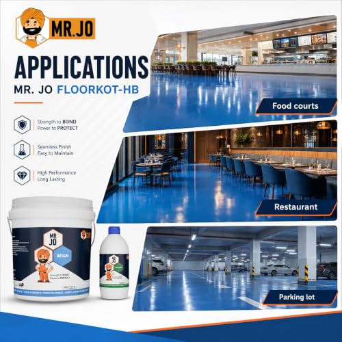 Image of MR. JO Floorkot-HB [ 6kg ] | High Build Epoxy Floor Coating | Solvent-Free | Heavy-Duty Industrial Flooring | Chemical & Abrasion Resistant (Blue)