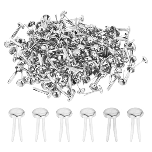 PATIKIL 1000 piezas de sujetadores de papel de latón divididos, mini clavos de metal pastel, cabeza redonda, cierre chapado para manualidades, manualidades, álbumes de recortes, suministros de
