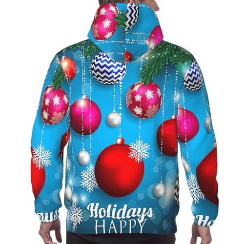 Sweat à capuche en polaire homme avec imprimé boules de Noël