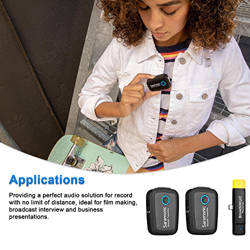 2.4Ghz Wireless Lavalier Microphone,Saramonic Blink500 B6 Recording Mic Two Transmitters With Battery-Free Plug&Play Usb Type-C Receiver For Samsung Galaxy, Lg,Htc Google, And Other Usb-C Type Devices #TOP3