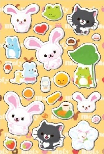 Mofy of rabbit Pukupuku seal Watercolor Art 2 From Japan New