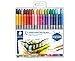STAEDTLER 3200 TB72 Doppelfasermaler (zwei Spitzen für schmale und breite Linien, Klarfaltetui) mit 72 leuchtenden Farben