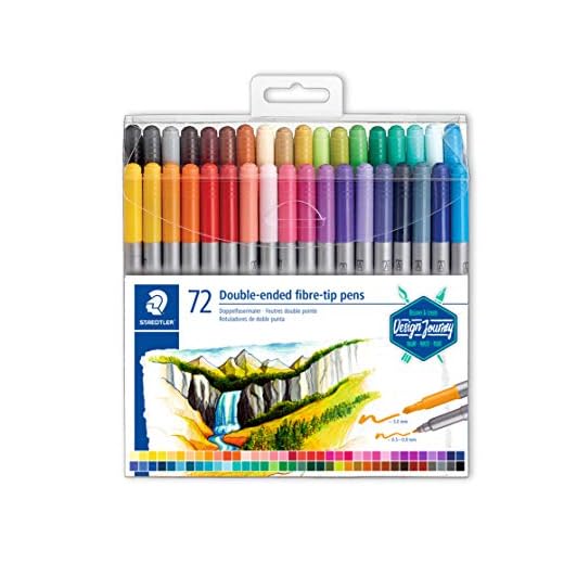 Staedtler Design Journey 3200 Tb72. Rotuladores para Lettering de Doble Punta. Caja con 72 Marcadores de Colores Variados
