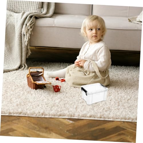 Image of Totority Mini Storage Boxes Set of 4 Clear Plastic Storage Containers 3.26X2.55X1.96 Inch Compact Organizer for Toy Craft Supplies and Home Sundries