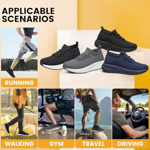 Mens Slip on Walking Shoes Comfort Sock Shoes Non Slip Mesh Casual Running Sneakers3