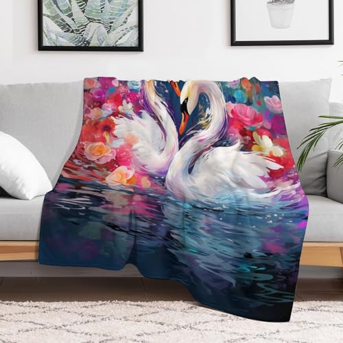 Manta de cisne grande 180x200 cm para sofá cama extra suave y cálida 3