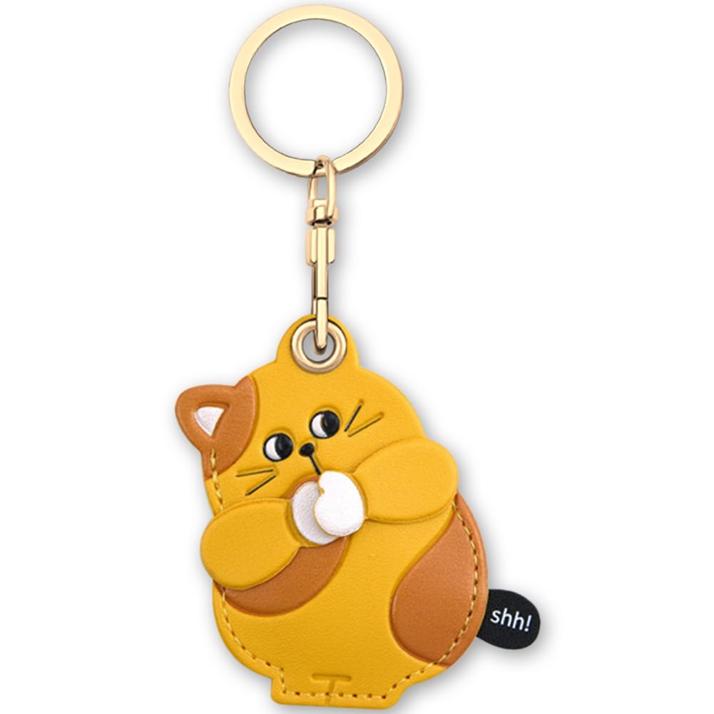 AXFEE 360° Protective Case for Apple Air-Tag, Penguin Leather Keyring Case, Holder for Air-Tags, Decorations for Key, Bag, Pet Collar — view 25