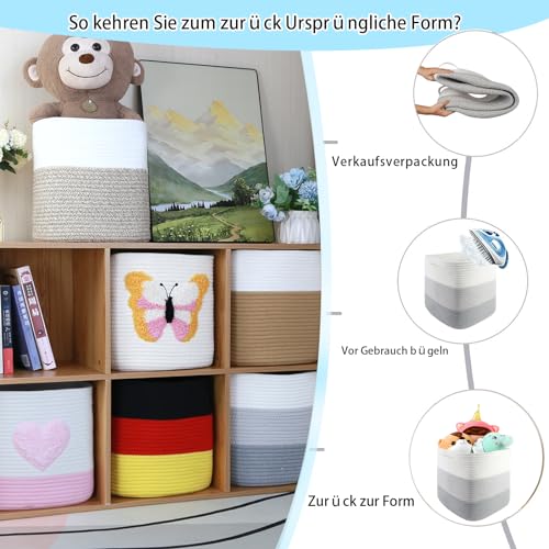 Panier de rangement tressé carré bac coton enfant bébé cube de tri - 7