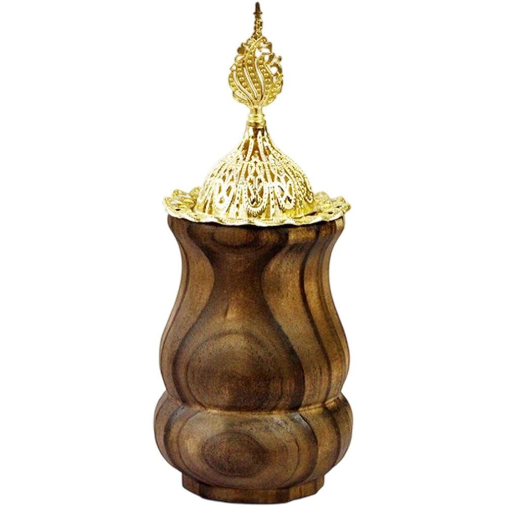 Brûleur d'encens en bois élégant et objet d'art sculpté