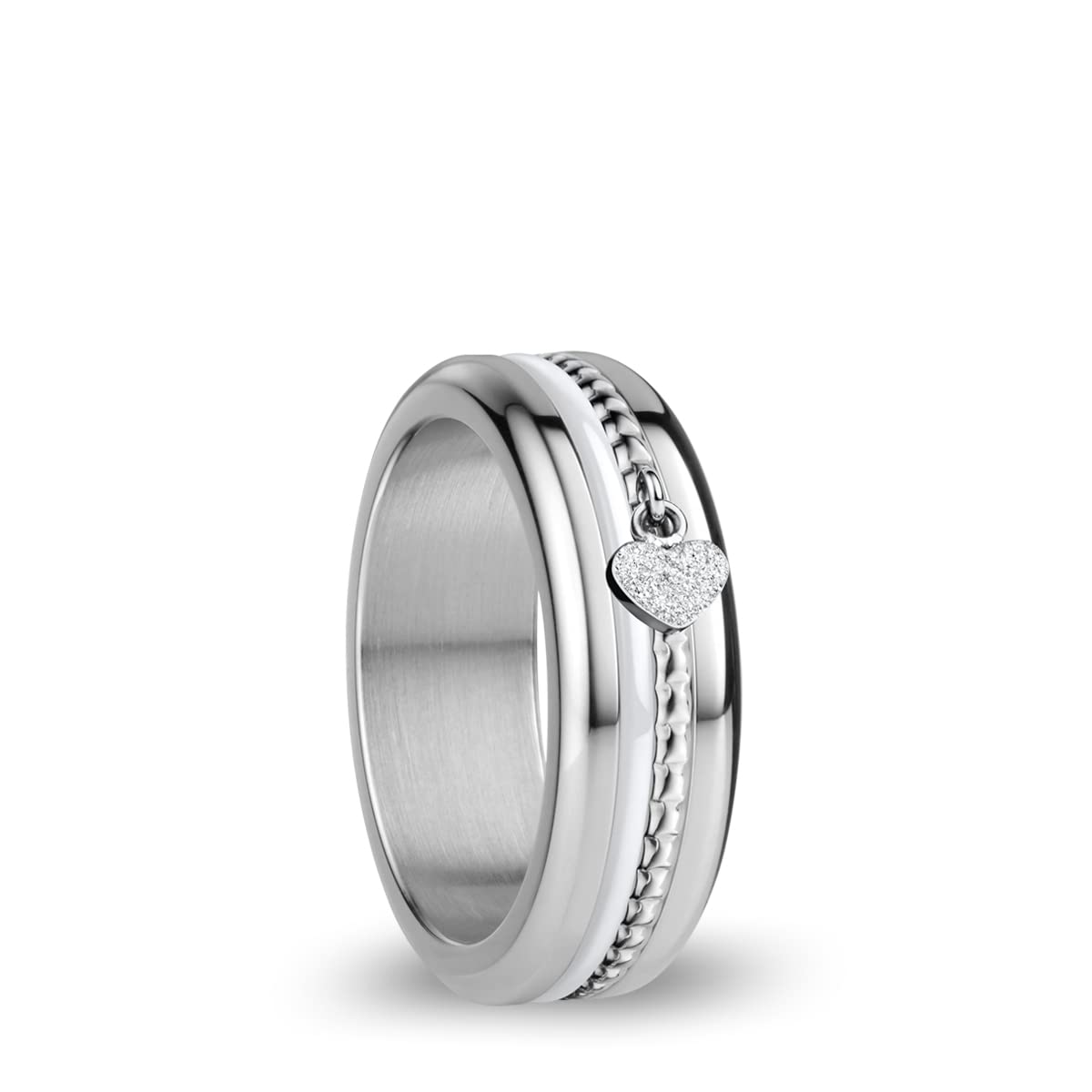 BERING Arctic Symphony Collection Lena Anillo para mujer de acero inoxidable con acabado en plateado brillante