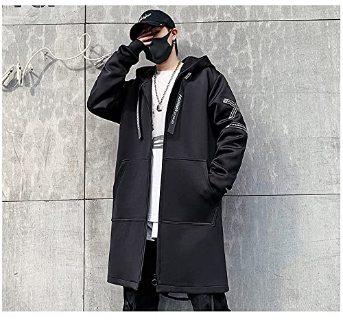 Autumn and Winter Men's Hooded Print Harajuku Windbreaker Coat Men's Casual Jacket Hip-hop Street Style3