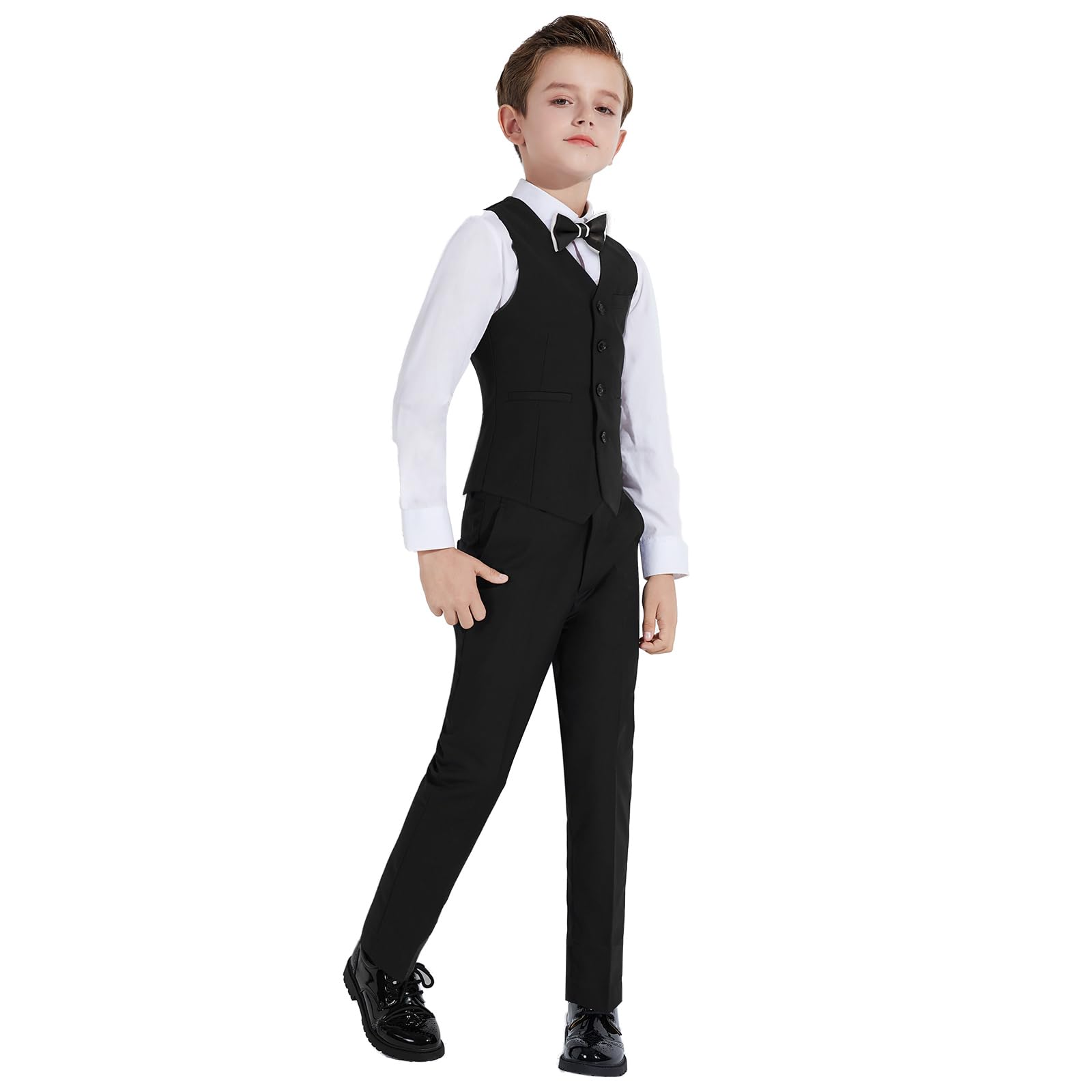 Fancy Kids Modern Fit 5-Piece Chocolate Suit main image 0