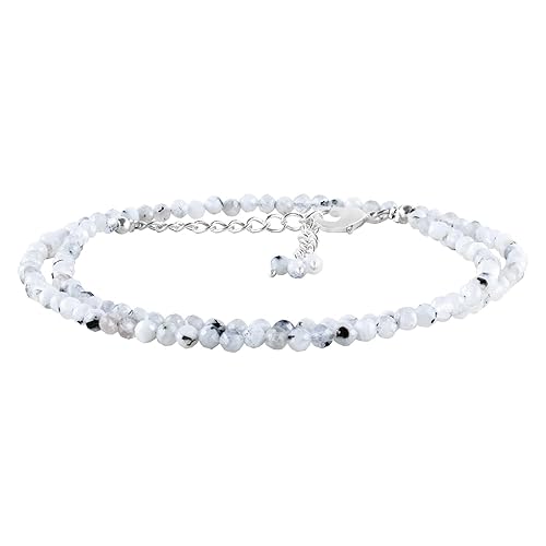 Miniatura 146 de Natural Moonstone Gemstones Choker Necklace, Faceted Rounds Beads, Silver Plated Jewelry, Healing Crystals, Birthday, Handamde, Minimalist, Women