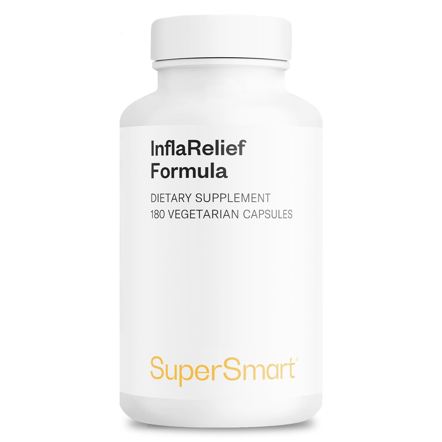 SupersmartInflaRelief Formula - with Tumeric Curcumin, Bioperine, Quercetin & Bromelain | Non-GMO & Gluten Free - 180 Vegetarian Capsules