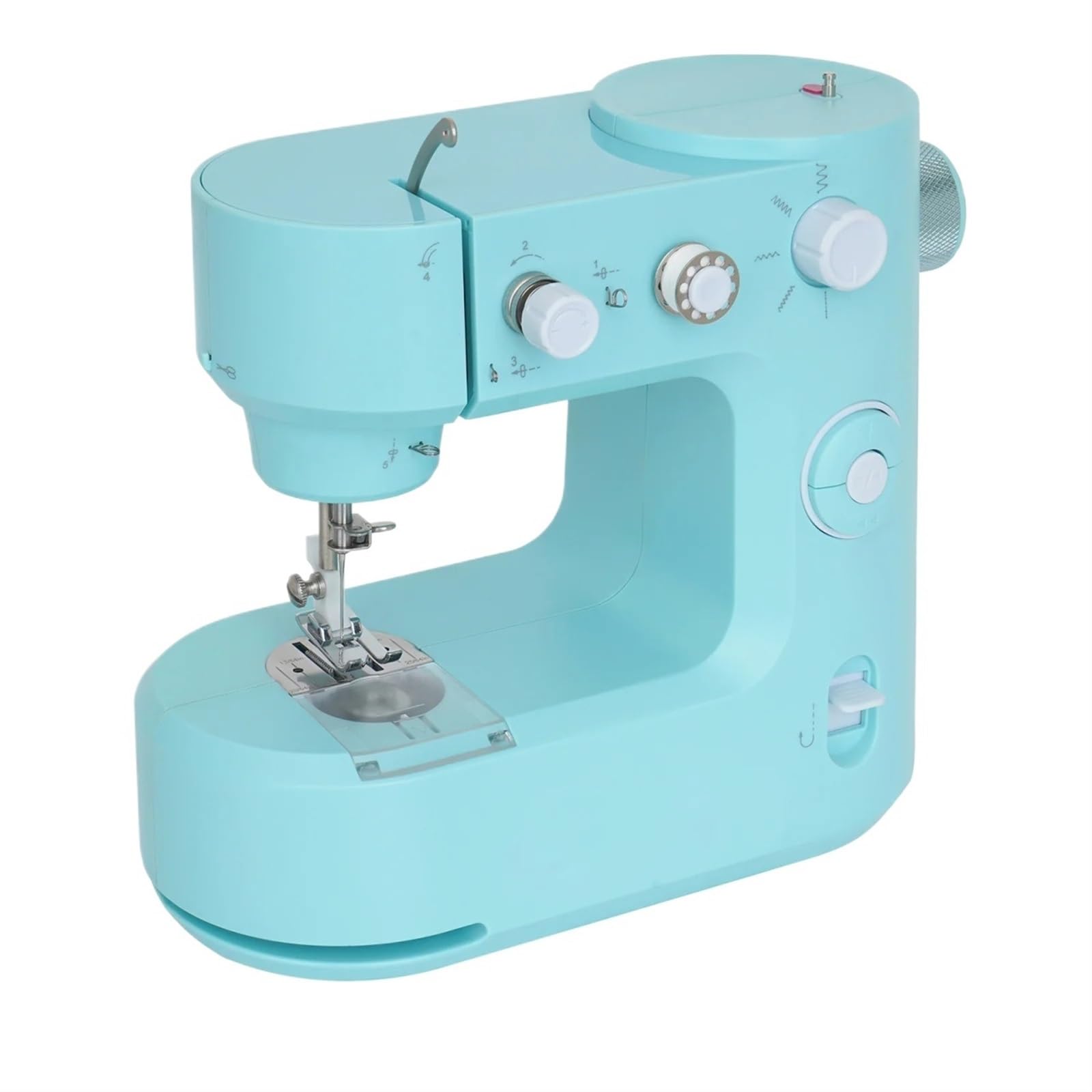 Edede Blu Sewing Machine, Portable Sewing Machine Electric Mini Stitch Mending Crafting Led Light 5 Stitch Application(Blu)