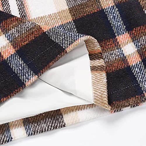 Womens Plaid Skirts Fall Winter Wool Bodycon Pencil Skirts Casual Tweed Trendy A Line Mini Skirts2