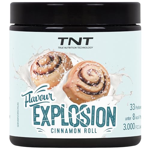 TNT Geschmackspulver 'Flavour Explosion' (Cinnamon Roll / 100g) • Unter 10 kcal pro Portion • Kalorien sparen • Ideal für Joghurt, Quark, Protein-Shakes, etc.