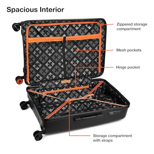 Image of Nasher Miles Polypropylene Spinner Seattle Hard-Sided Check-in Luggage 28 inch | 75cm | 8 Wheels Large Trolley Bag for Travel | Suitcase (Black)