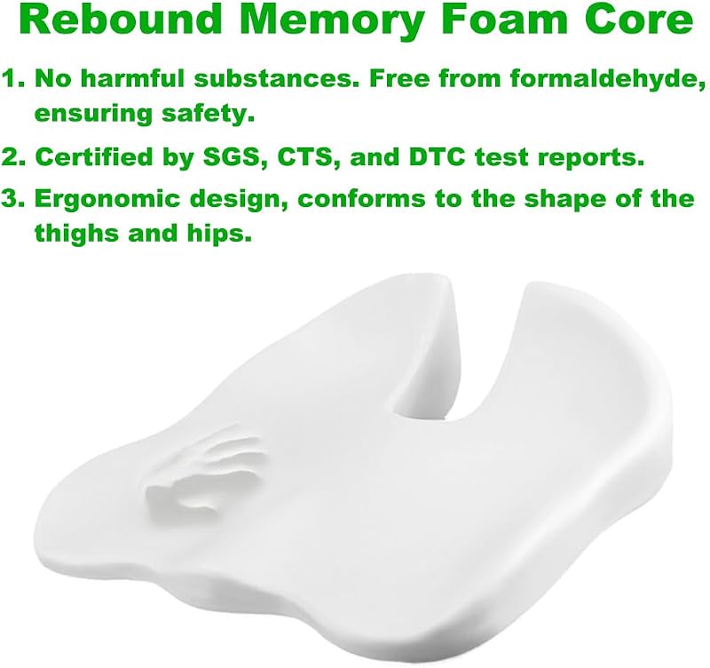 FOUNDCOOL Ergonomikus Ülőpárna Memory Habbal - Ortopédiai Ülésmagasító Felnőtteknek - Kényelmes Üléspárna Irodába, Autóba és Kerekesszékhez