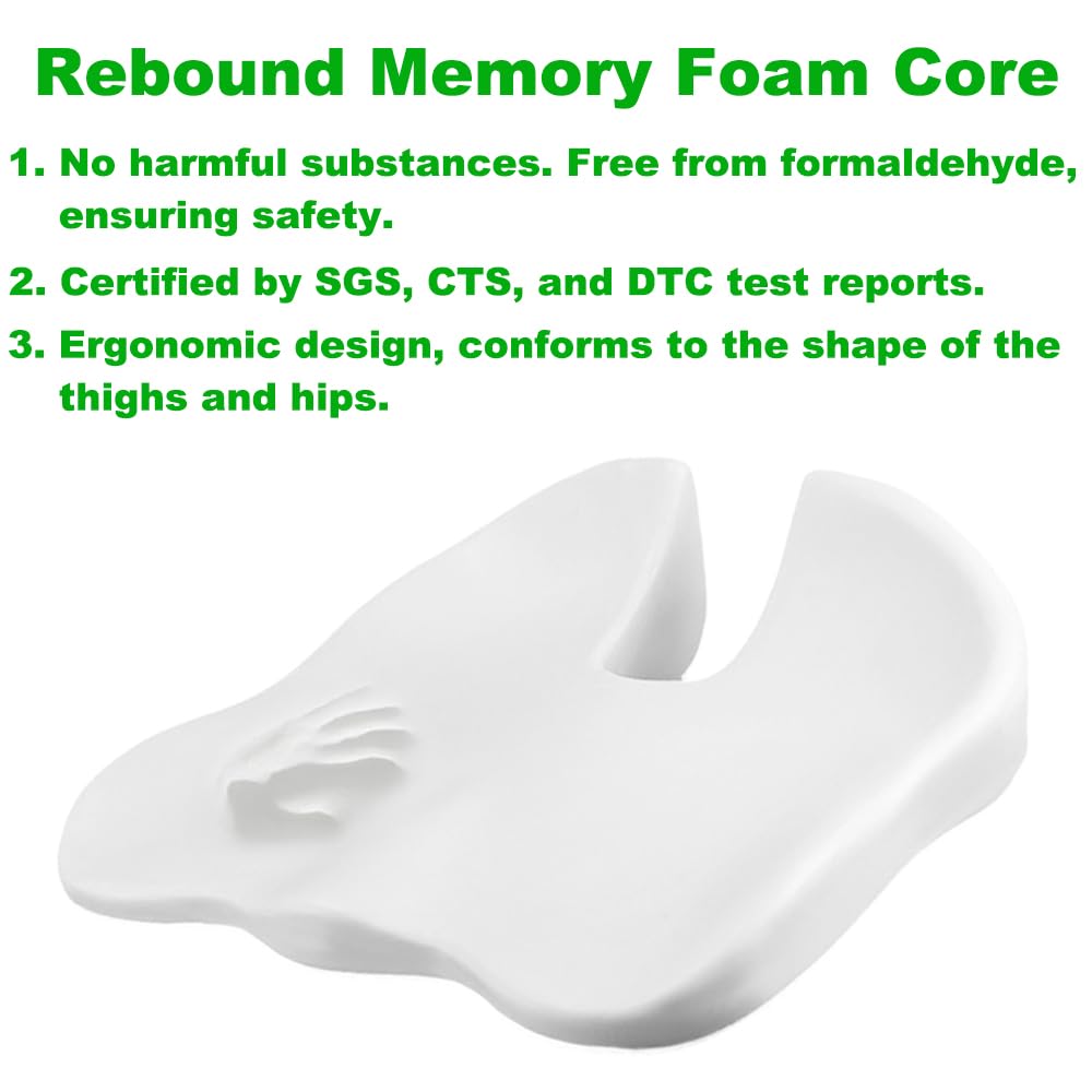 Cuscino Auto In Memory Foam - Rialzo Ergonomico Per Sedile Guidatore, Allevia Dolore Schiena E Coccige