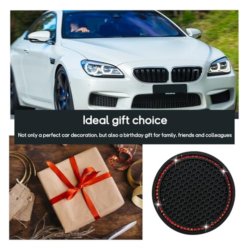 Portavasos para carro Dickno con 4 piezas brillantes miniatura 6