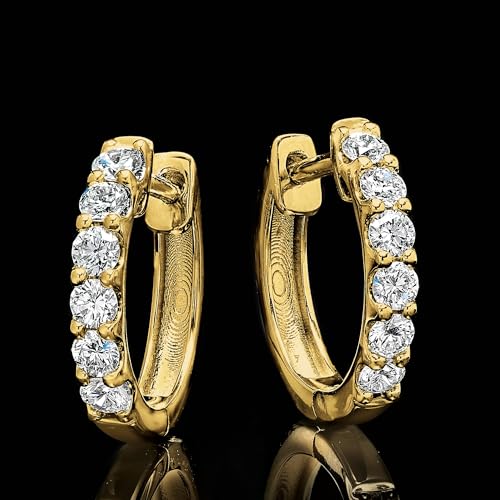 Ross-Simons 0.50 ct. t.w. Lab-Grown Diamond Hoop Earrings in 18kt Gold Over Sterling3