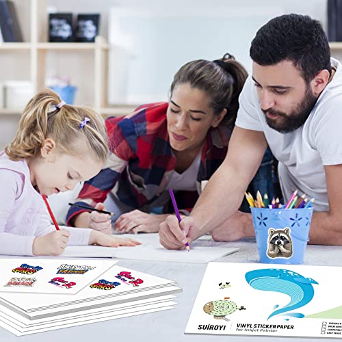 Printable Vinyl Sticker Paper Waterproof, Clear Sticker Paper For Laser And Inkjet Printer, 8.5" X 11" #TOP6