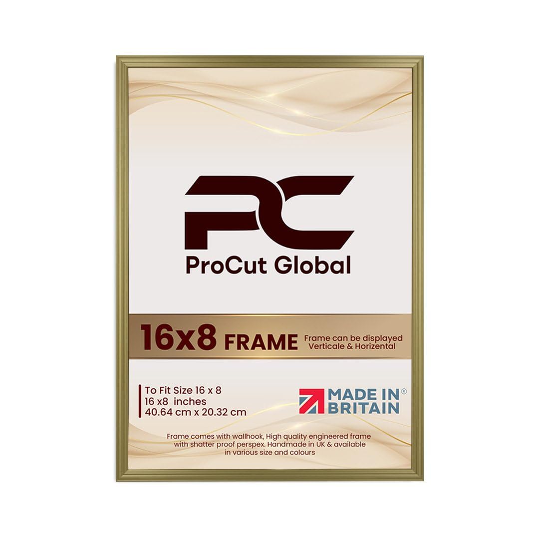 Procut Global Classic Gold Picture Frames For Photos - 16x8"