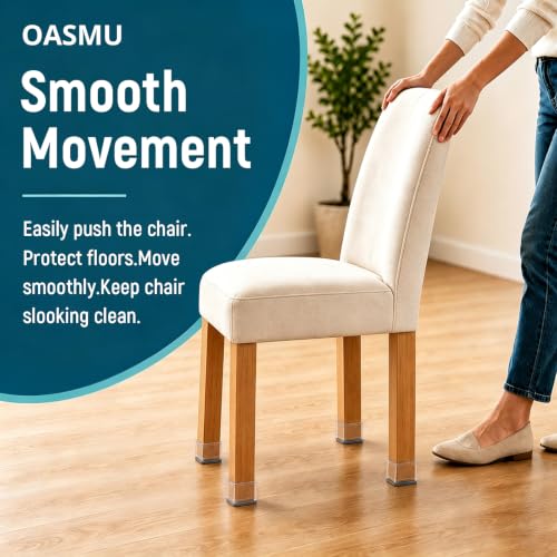 Image of 32 Pcs Square Chair Leg Protectors for Hardwood Floors,Felt Furniture Floor Protectors with Silicone Caps, Large Size (Fits Chair Legs with Side Length: 1-1 /16'' to 1-5 /8'') (Pack of 2)