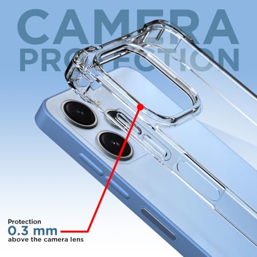 Image of Outlouders Back Cover for Redmi 12 4G Clear Transparent PC + TPU Bumper Case with Raised Edges for Shockproof Protection (Transparent)