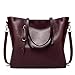 Produktbild Mkxiaowei Damen Schultertasche, Damen Umhängetaschen Beutel, Big-Bag Leder, Damen Handtasche, Griff an der Oberseite Tasche, Damen Mode großräumige Tasche