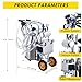 Cow Milking Machine Portable, 55KPA 15000 RPM Milking Equipment with 25 L/6.6 gal Stainless Steel Bucket, Electric Milker Machine 5-8 Cows Per Hour with Silicone Cups and Tubes for Cows and Goats