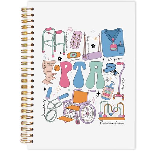 AQYIP PTA Physical Therapy Assistant Spiral Notebook, Physical Therapist Gifts Journal, Therapy Journal for Women, Therapist Office Supplies, Mental Health Notebook for Note Taking, 5.5x8.3 Inch