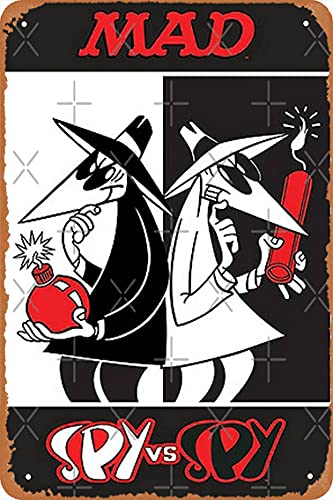 SPY VS SPY Poster 12"" X 8"" Vintage Metal Tin Sign Home Decor Garage Man Cave Wall Art., Retro