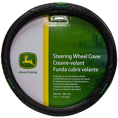 Plasticolor 006328 Diamond Plate Grip Style John Deere Steering Wheel Cover,Multi-colored