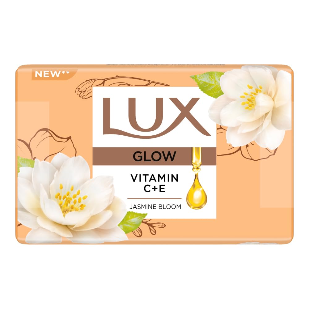 Lux Flaw-less Glow Bathing Soap infused with Vitamin C & E | For Superior Glow | 150g x 3